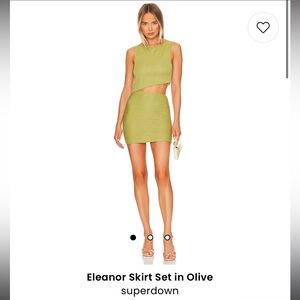 Superdown skirt and top set in olive